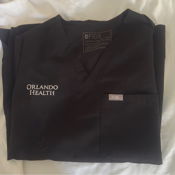 Figs Black Short Sleeve Tee XXS - Picture 4 of 5